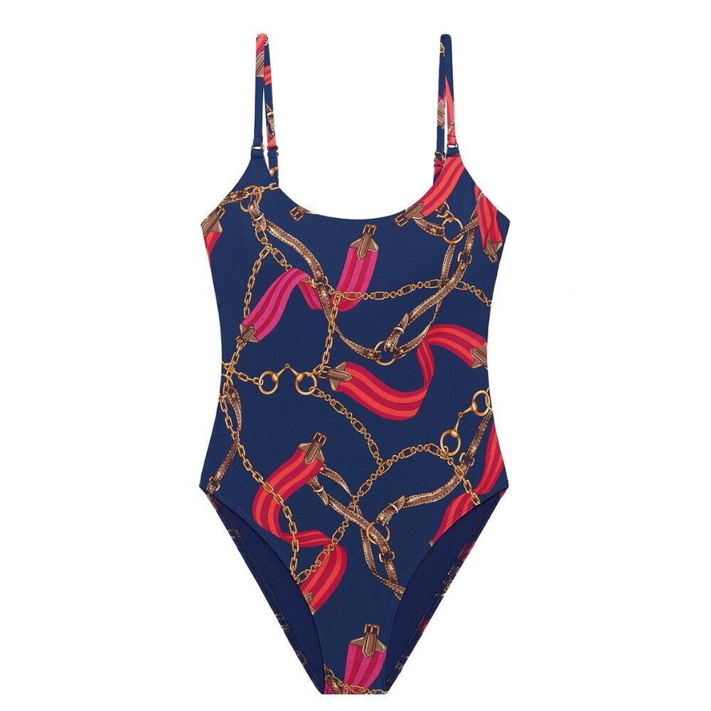 NWT Ralph Lauren Women's Equestrian Bridle Path Ring One Piece Swimsuit 10